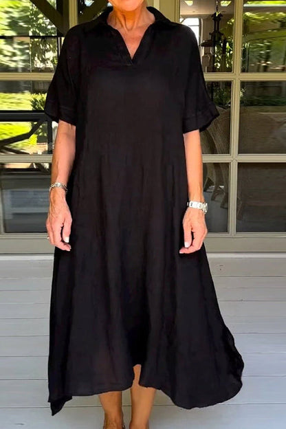 Classy Plain Half Sleeve Midi Dress