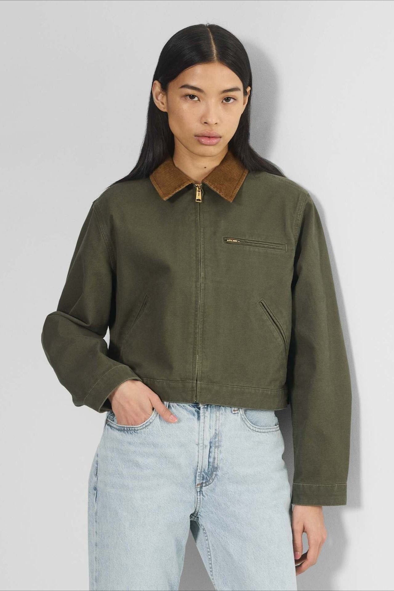 Cropped Utility Workwear Jacket