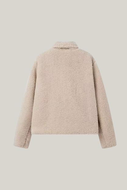 Lapel Long Sleeve Teddy Jacket