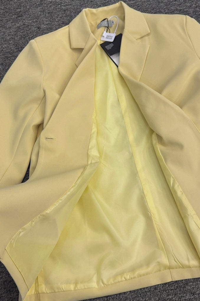 Loose Fit Blazer and High Waist Skirt  Two Piece Short Set