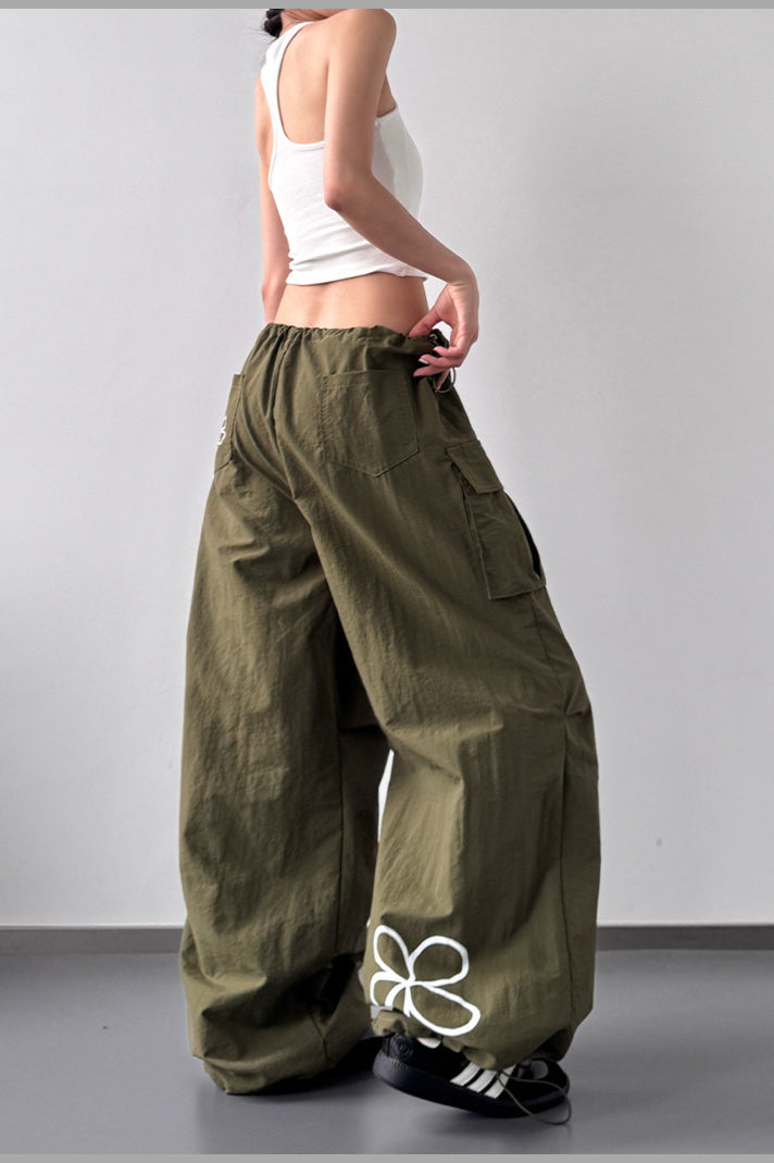 American Style Print Loose Fit Cargo Pant