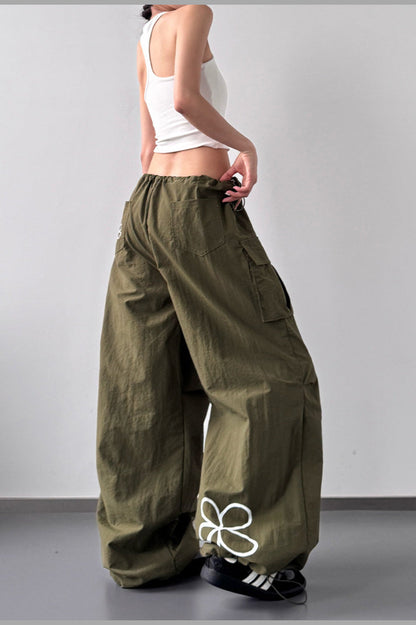 American Style Print Loose Fit Cargo Pant