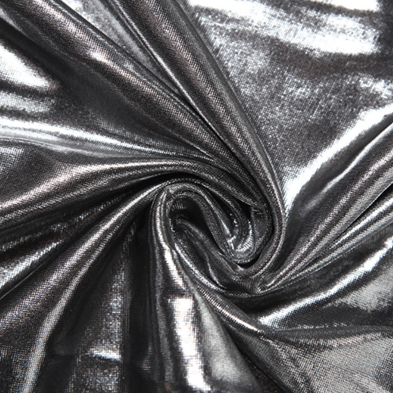 Halter cowl neck slit button metallic maxi dress