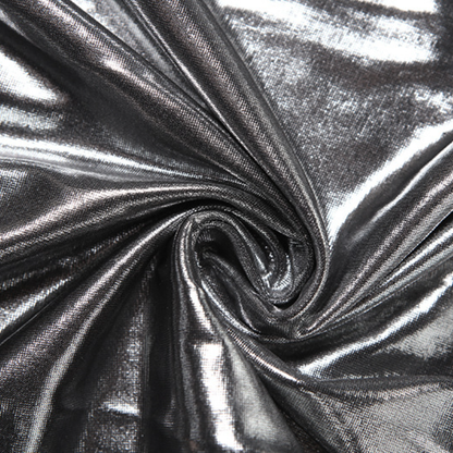 Halter cowl neck slit button metallic maxi dress