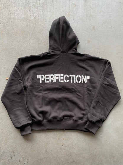 Lettering Oversized Long Sleeve Hoodie