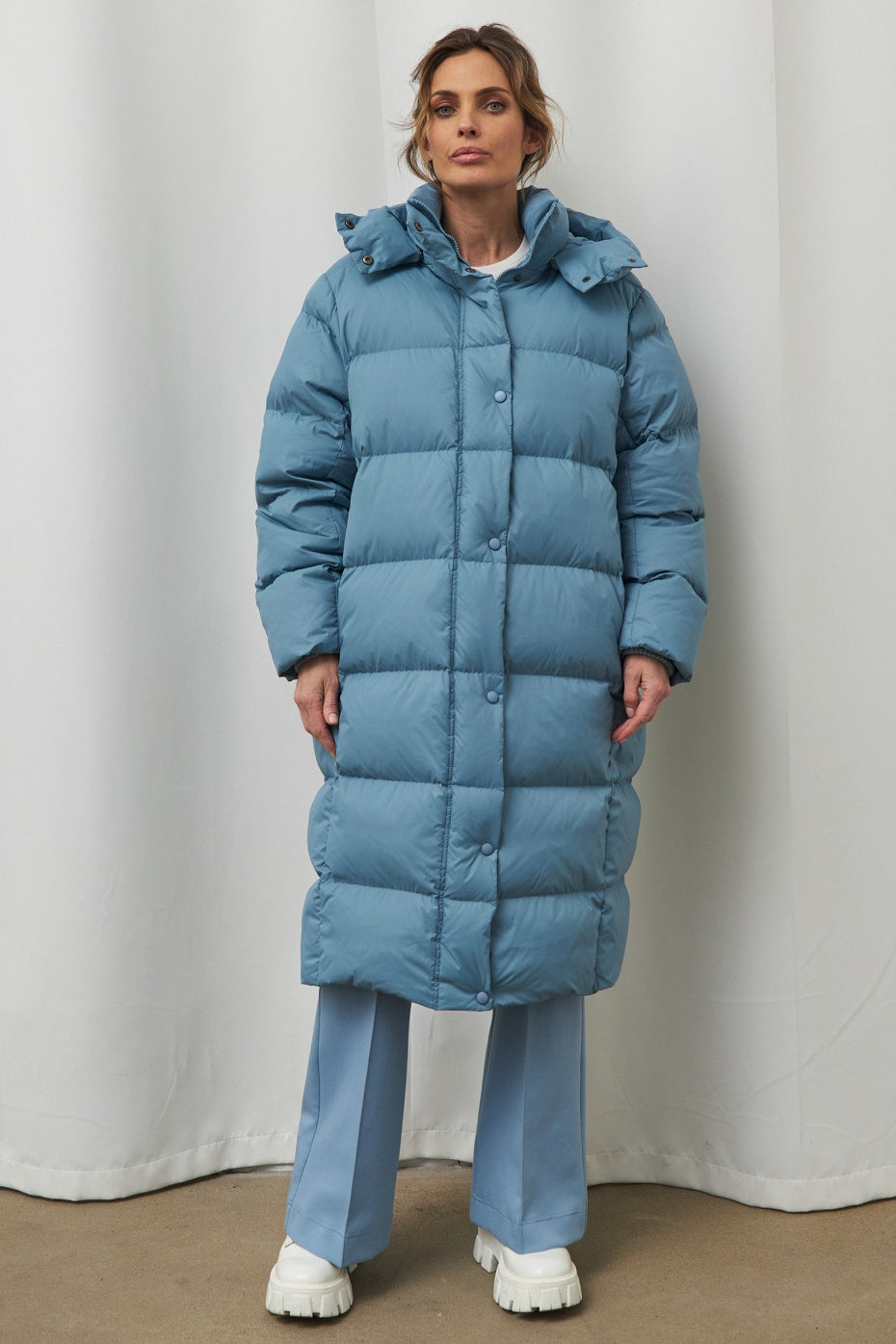 Extra Long Hooded Puffer Jacket