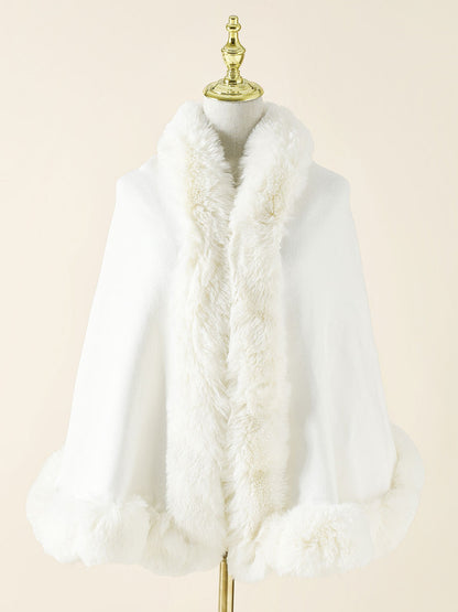 Wedding Cape Faux Fur Shawl Bridal Winter Outerwear
