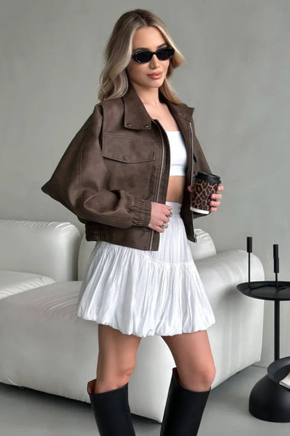 Lightweight PU Open Coat