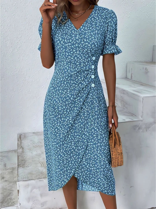 Geometric Irregular Hem Dress
