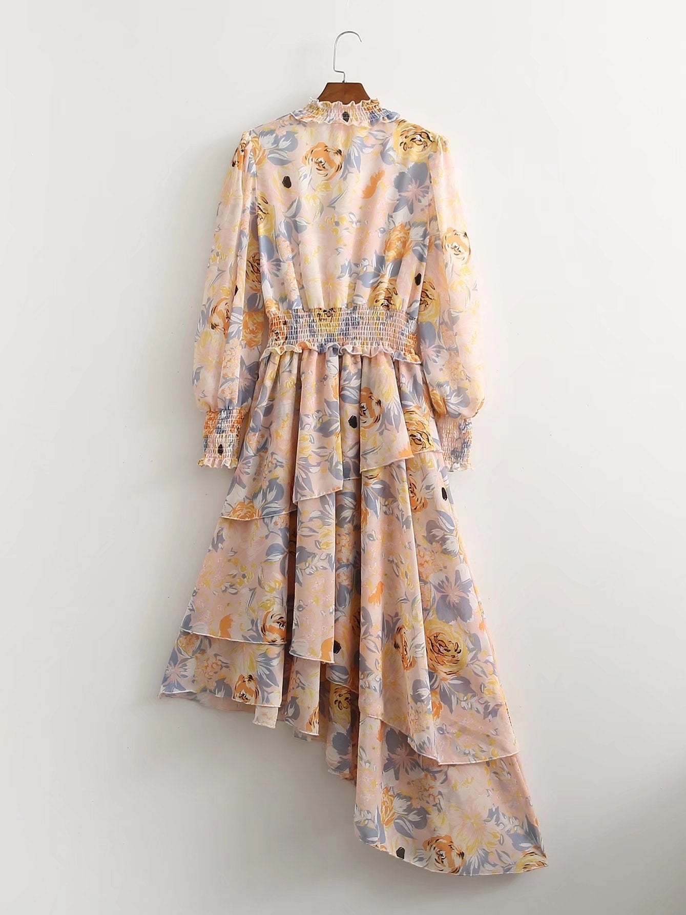 Asymmetric Floral Print Irregular Dress