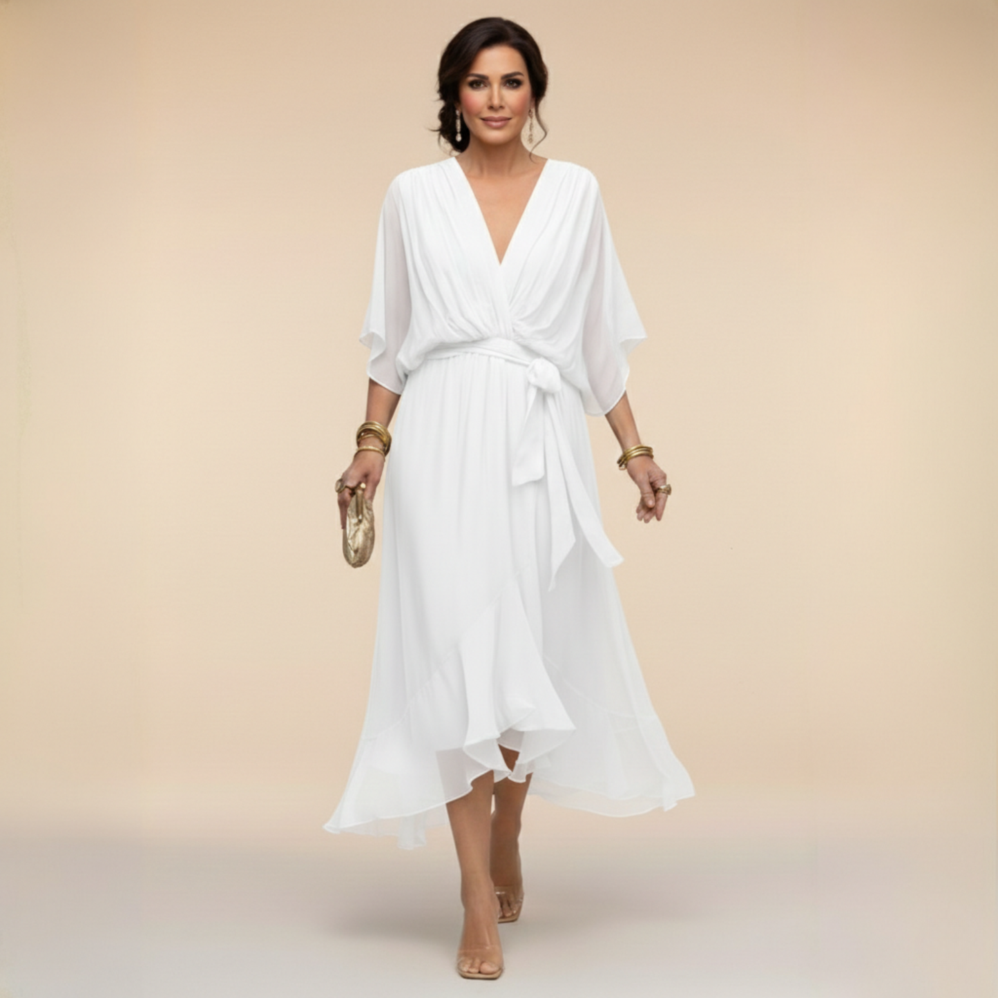 Elowen | V-Neck Chiffon Dress