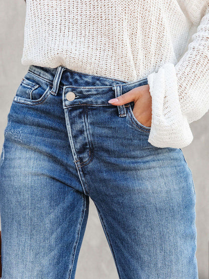 Washed Straight Jeans