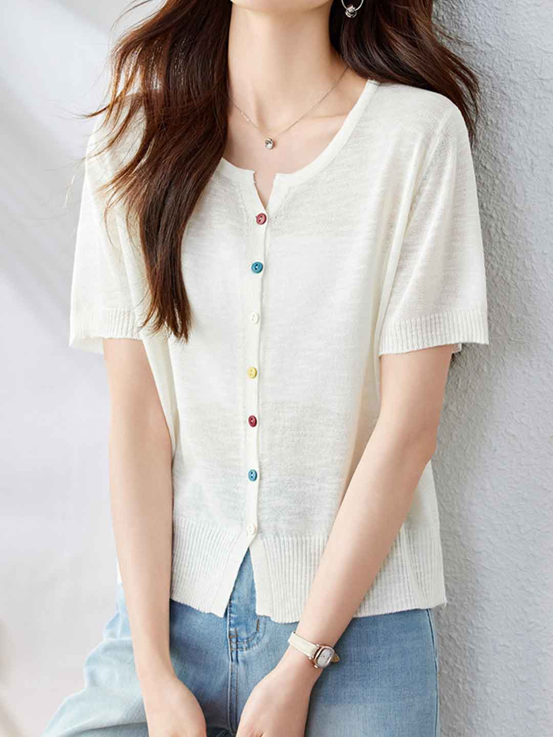 Gianna Chic Solid Color Knitted Cardigan