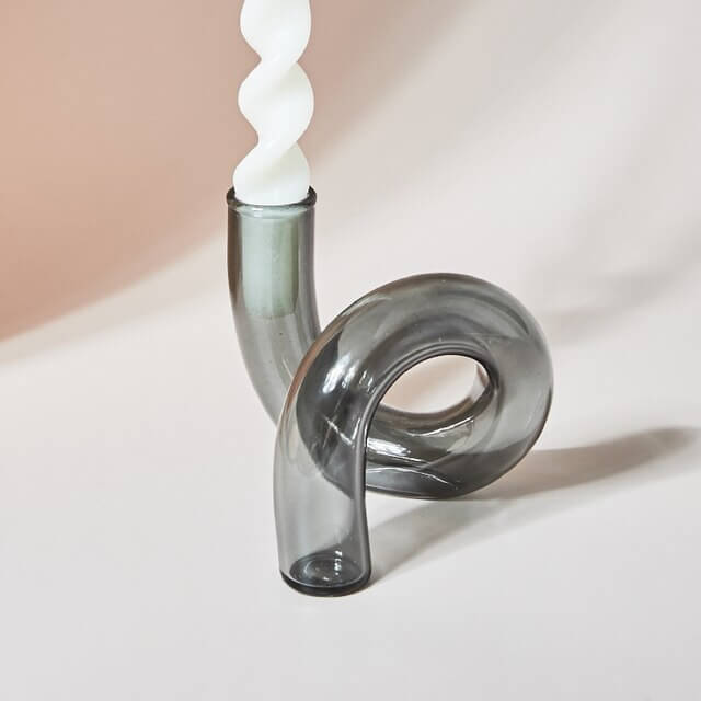 Ema Twist Glass Candle Holders