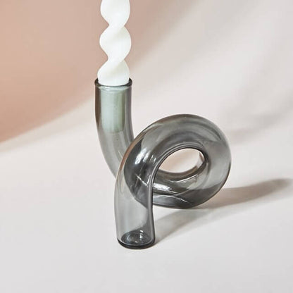 Ema Twist Glass Candle Holders