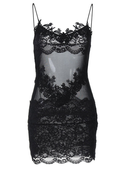 Lace-trimmed Bodycon Mini Dress