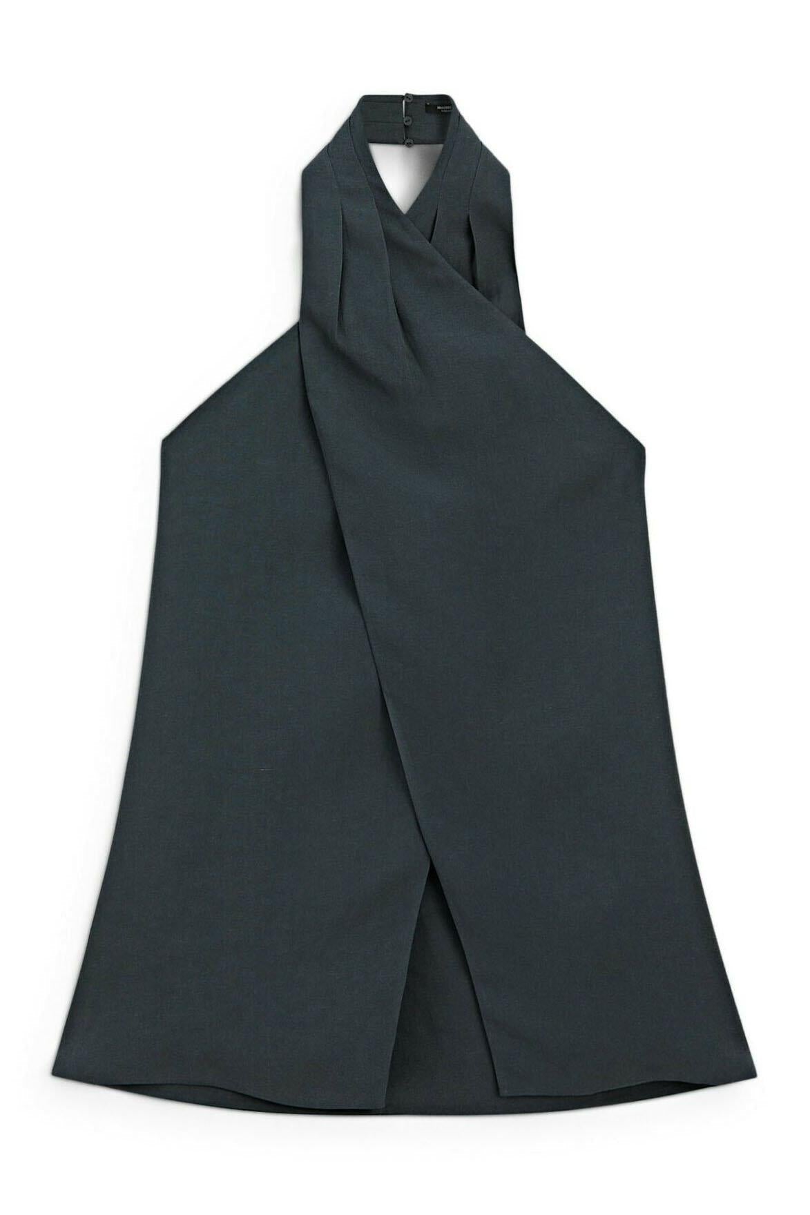 Halter Neck Back Neckline Top - Blue