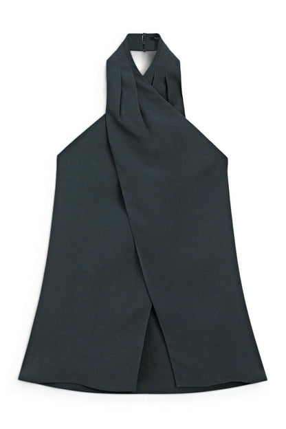 Halter Neck Back Neckline Top - Blue