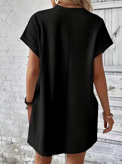 Round Neck Pocket Dress