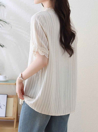 Bailey Loose V-Neck Lace Top