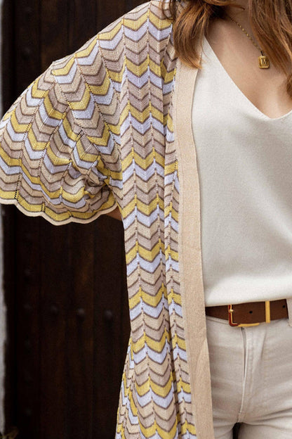 patterned bell sleeve jacket