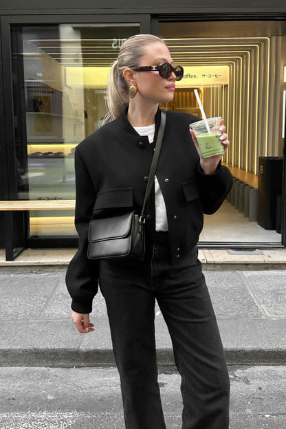 Chic Woolen Baseball Jacket