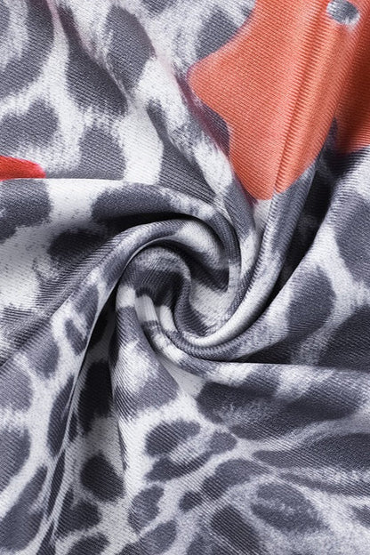 Leopard Print Slim Fit Sleeveless Maxi Dress