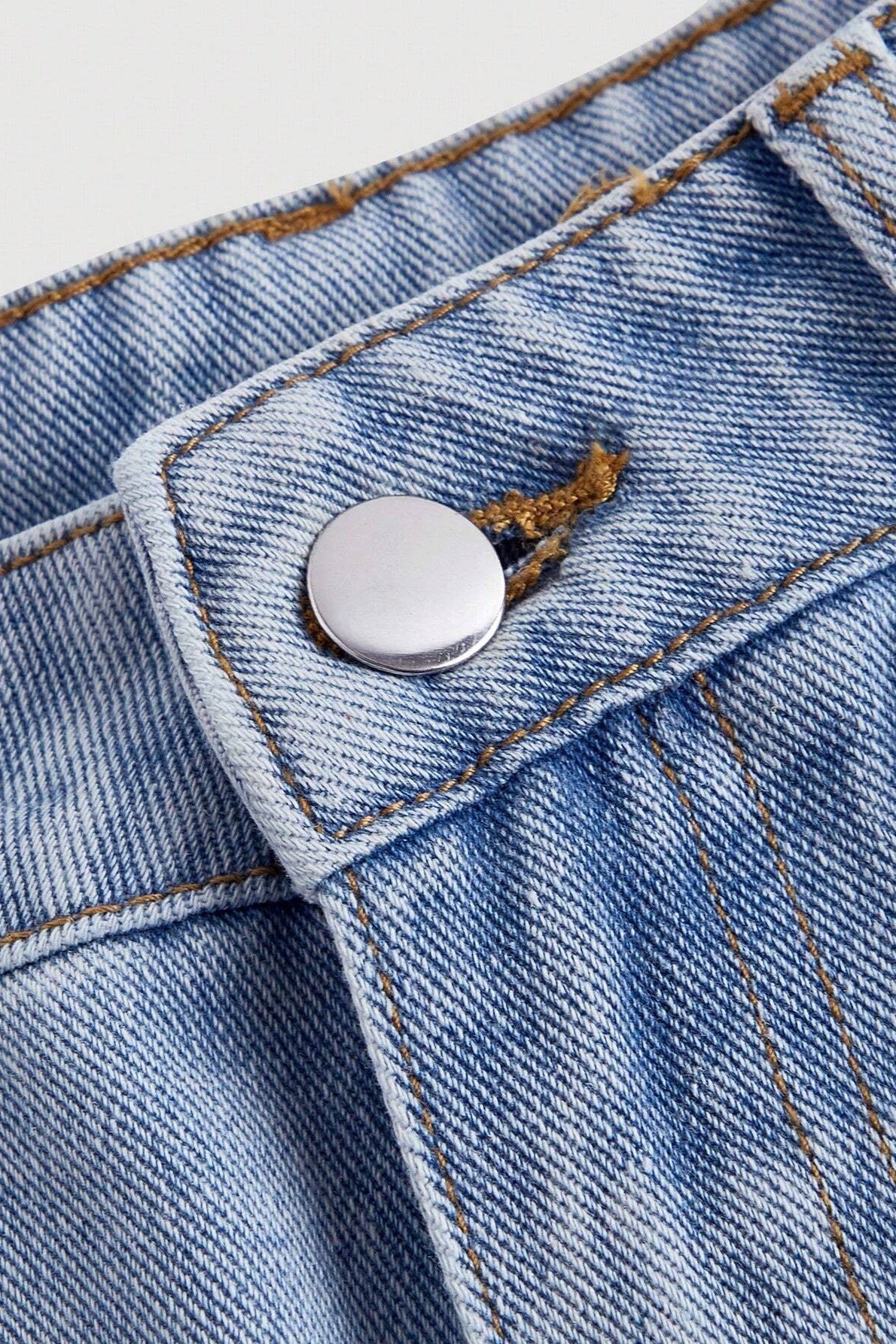 High Waist Washed Bow Wide Leg Jean