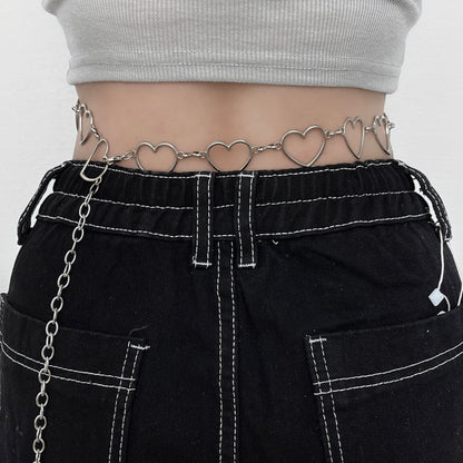 Hearts hollow out waist chain
