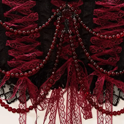 Beaded lace hem corset top