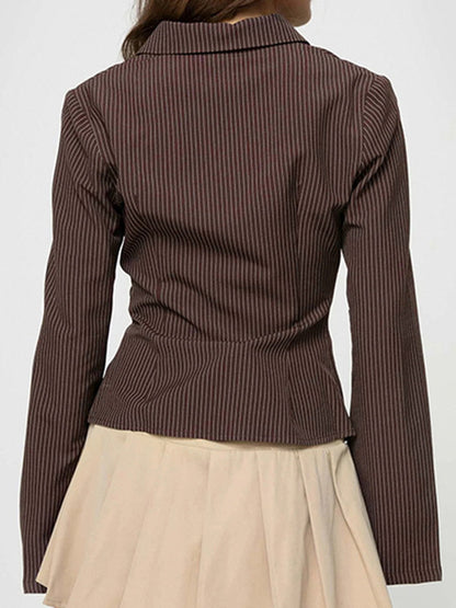 Stripe Print Long Sleeves Shirts