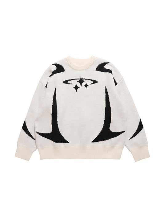 Star Jacquard Baggy Sweater