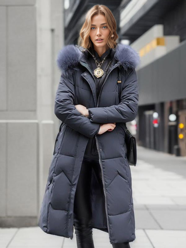 Longline Coat Hooded Zip Up Hooded Qualited Casual Winter Outerwear