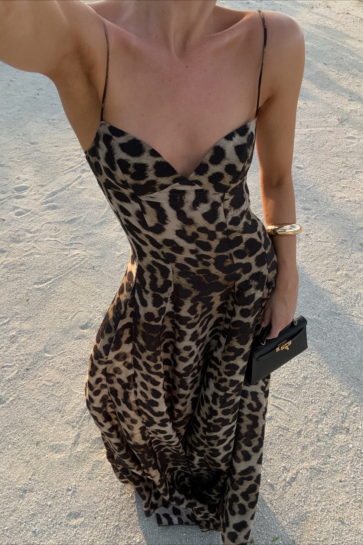 Sexy Leopard Spaghetti Strap Maxi Dress