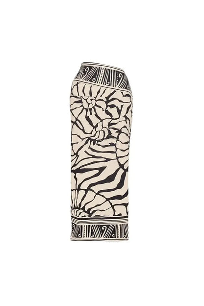 Halter Printed Swimsuit Set with Detachable Sleeves