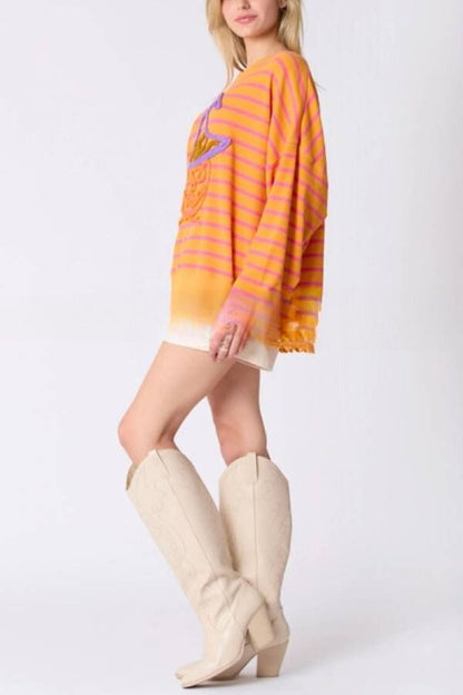 Halloween Ghost Embroidered Sweater Loose Casual Top