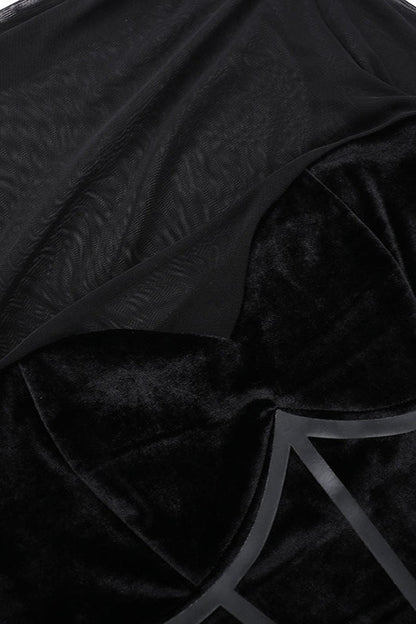 Textured Velvet Fuzzy Accent Cocktail Dress