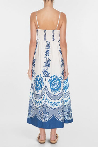 Chic Floral Print High-Waist  Maxi Dress