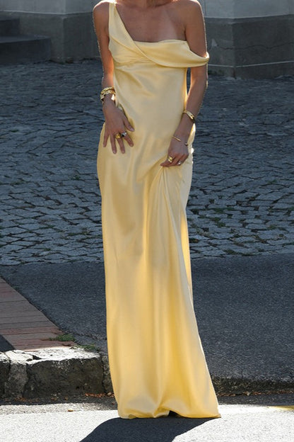 Satin Sleeveless Sexy Maxi Dress