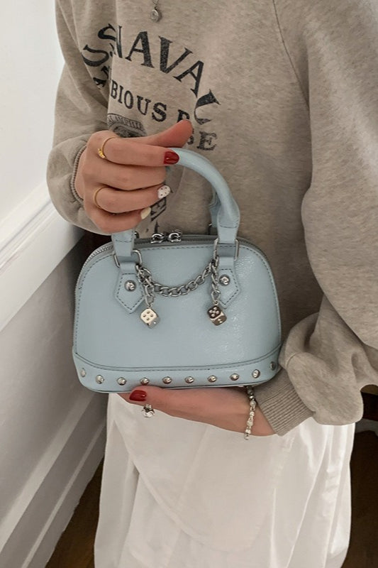 Stylish Metal Charm Sophisticated Top Handle Crossbody Bag