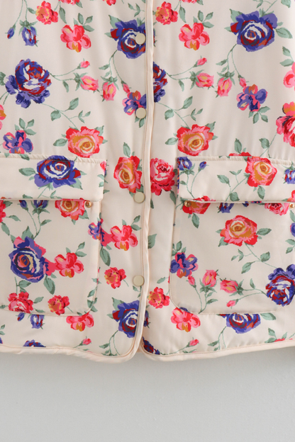 Street V-neck Loose Cardigan Fashion Print Cotton Coat for Women