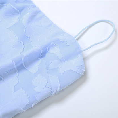 Square neck zip-up self tie spaghetti strap maxi dress