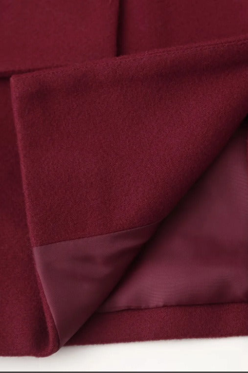 Scarf Collar Single Breasted Wool Coat