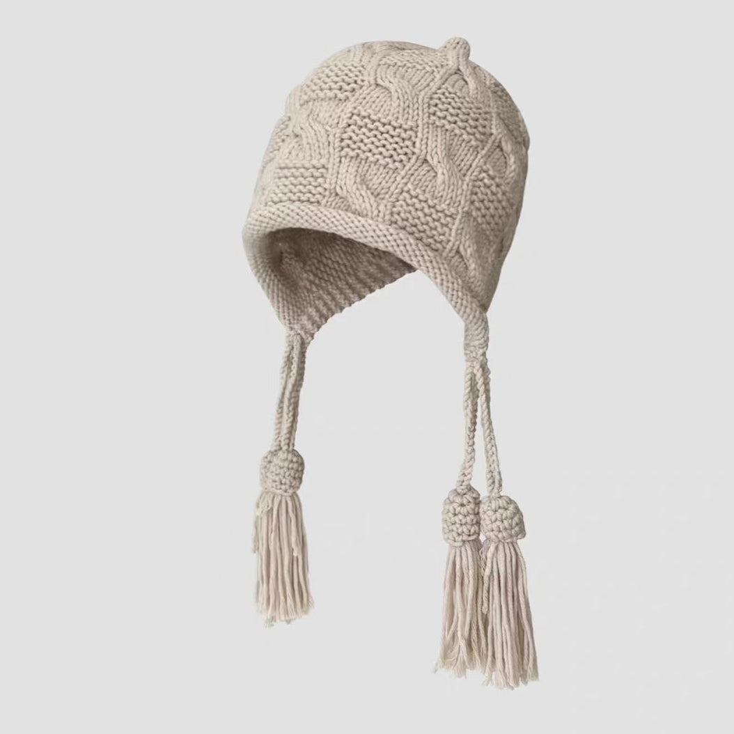 Faux Fur Pom Pom Knit Hat