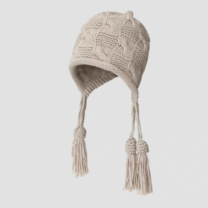 Faux Fur Pom Pom Knit Hat
