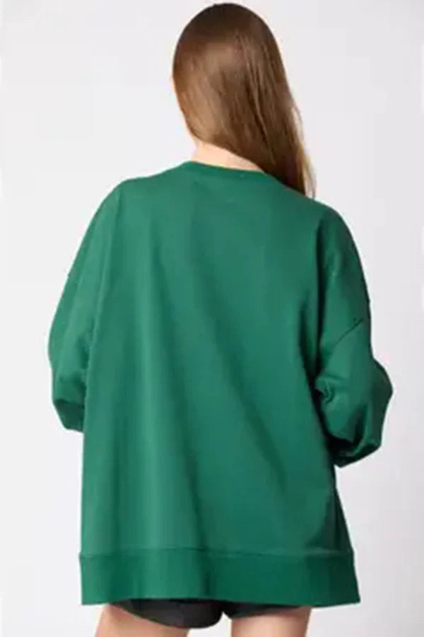 Halloween Pumpkin Sequin Loose Casual Sweatshirt