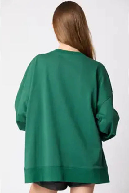 Halloween Pumpkin Sequin Loose Casual Sweatshirt