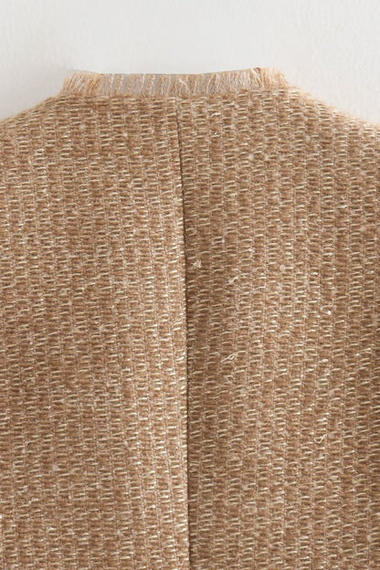 Tweed Single Breasted Short Coat