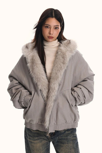 Fur Hooded Insulated Jacket