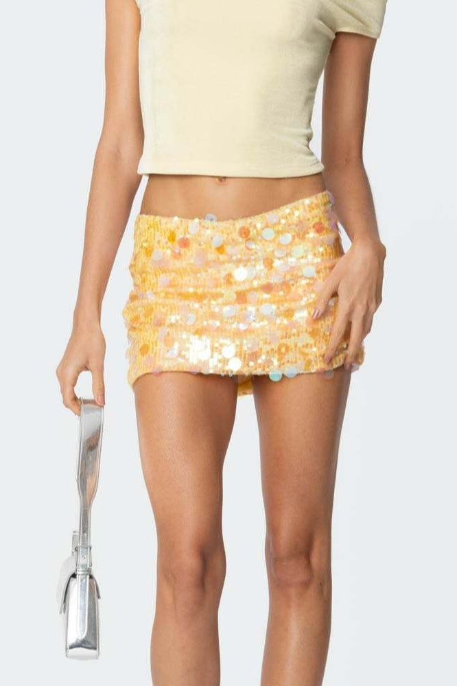 Sequin A-Line Bodycon Skirt